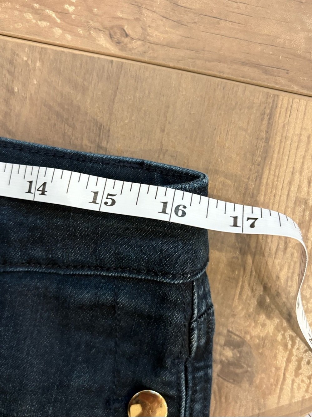Crown & Ivy Dark Wash Embellished Metallic Button Skinny Jeans Size Petite 14 - Picture 9 of 14